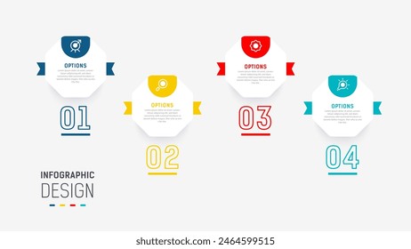 Four Step Infographic element design Vector template for presentation. process diagram and presentations step, workflow layout, banner, flow chart, info graphic vector illustration.