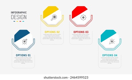 Four Step Infographic element design Vector template for presentation. process diagram and presentations step, workflow layout, banner, flow chart, info graphic vector illustration.
