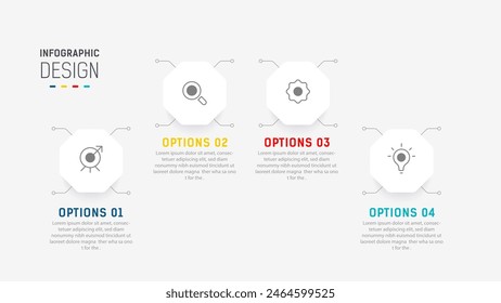 Four Step Infographic element design Vector template for presentation. process diagram and presentations step, workflow layout, banner, flow chart, info graphic vector illustration.