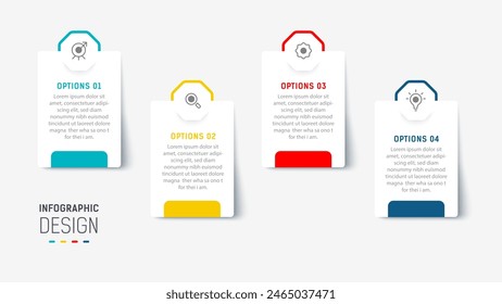 Four Step Infographic element design Vector template for presentation. process diagram and presentations step, workflow layout, banner, flow chart, info graphic vector illustration.