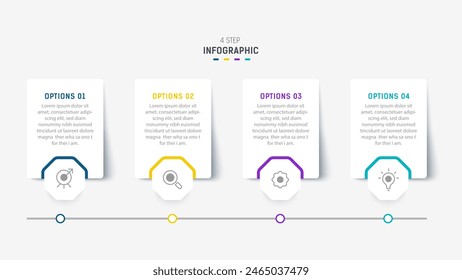 Four Step Infographic element design Vector template for presentation. process diagram and presentations step, workflow layout, banner, flow chart, info graphic vector illustration.