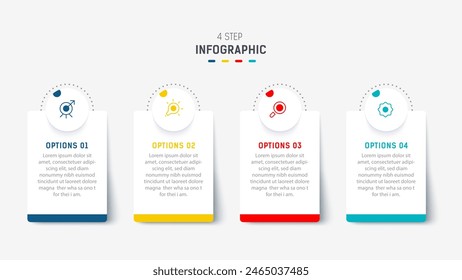 Four Step Infographic element design Vector template for presentation. process diagram and presentations step, workflow layout, banner, flow chart, info graphic vector illustration.
