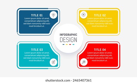 Four Step Infographic element design Vector template for presentation. process diagram and presentations step, workflow layout, banner, flow chart, info graphic vector illustration.