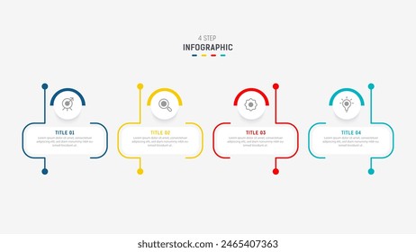 Four Step Infographic element design Vector template for presentation. process diagram and presentations step, workflow layout, banner, flow chart, info graphic vector illustration.
