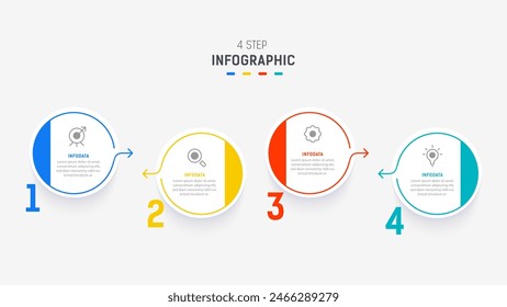 Four Step Infographic element design Vector template for presentation. process diagram and presentations step, workflow layout, banner, flow chart, info graphic vector illustration.