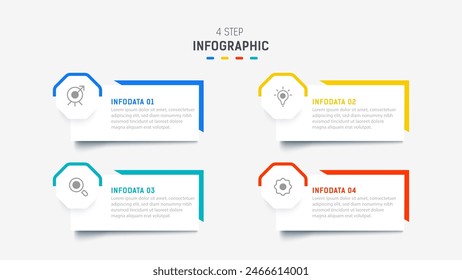 Four Step Infographic element design Vector template for presentation. process diagram and presentations step, workflow layout, banner, flow chart, info graphic vector illustration.