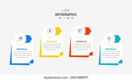 Four Step Infographic element design Vector template for presentation. process diagram and presentations step, workflow layout, banner, flow chart, info graphic vector illustration.