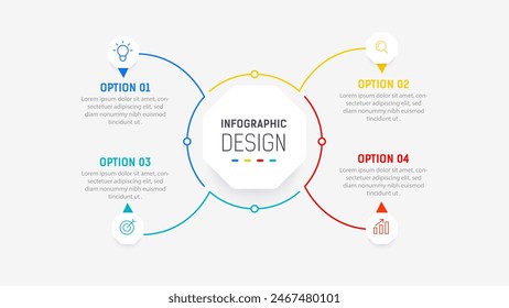 Four Step Infographic element design Vector template for presentation. process diagram and presentations step, workflow layout, banner, flow chart, info graphic vector illustration.