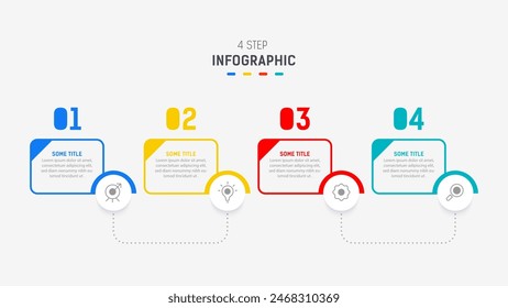 Four Step Infographic element design Vector template for presentation. process diagram and presentations step, workflow layout, banner, flow chart, info graphic vector illustration.