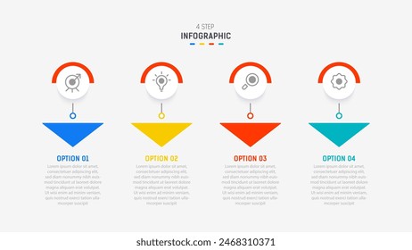 Four Step Infographic element design Vector template for presentation. process diagram and presentations step, workflow layout, banner, flow chart, info graphic vector illustration.