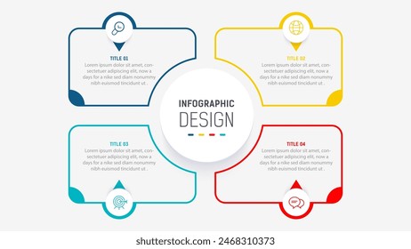 Four Step Infographic element design Vector template for presentation. process diagram and presentations step, workflow layout, banner, flow chart, info graphic vector illustration.