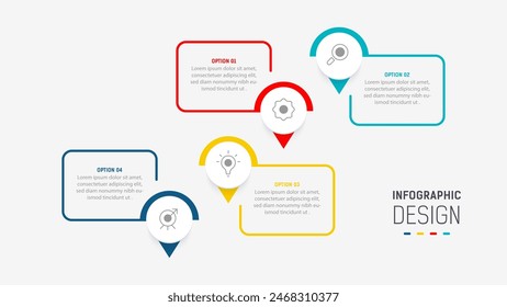 Four Step Infographic element design Vector template for presentation. process diagram and presentations step, workflow layout, banner, flow chart, info graphic vector illustration.