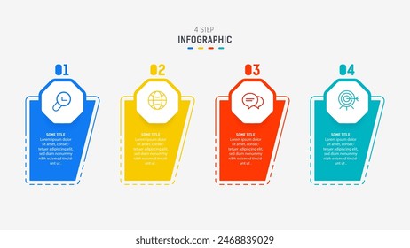 Four Step Infographic element design Vector template for presentation. process diagram and presentations step, workflow layout, banner, flow chart, info graphic vector illustration.