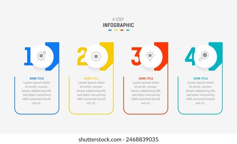 Four Step Infographic element design Vector template for presentation. process diagram and presentations step, workflow layout, banner, flow chart, info graphic vector illustration.