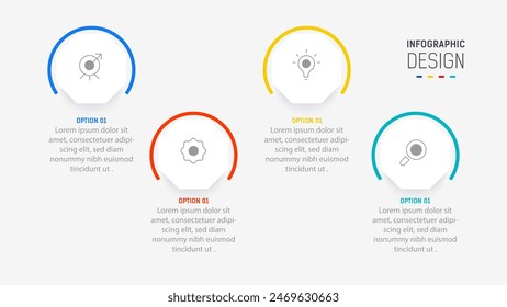Four Step Infographic element design Vector template for presentation. process diagram and presentations step, workflow layout, banner, flow chart, info graphic vector illustration.