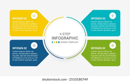 Cuatro Paso Infografía elemento diseño Vector Plantilla para presentación. diagrama de proceso y presentaciones paso, flujo de trabajo, Anuncio, diagrama de flujo, Ilustración vectorial gráfica de información.
