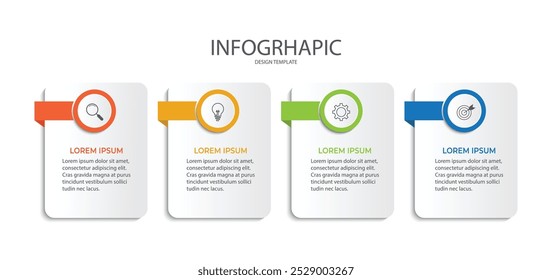 Four Step Infographic element design Vector template for presentation