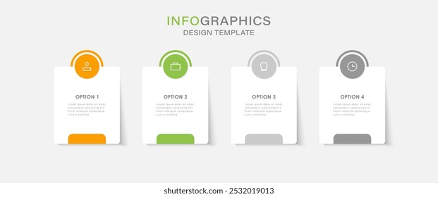 Four Step Infographic element design Vector template for presentation. process diagram and presentations step, workflow layout, banner, flow chart, info graphic vector illustration.