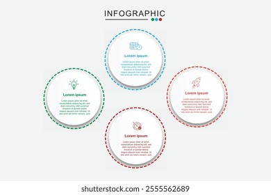 Four Step Infographic element design Vector template for presentation.