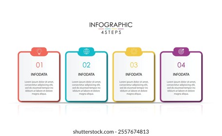 Four Step Infographic element design Vector template for presentation.