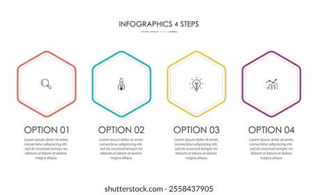Four Step Infographic element design Vector template for presentation.
