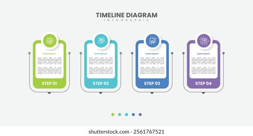 Four Step Infographic element design template for presentation. process diagram and presentations step, workflow layout, banner, flow chart, info graphic