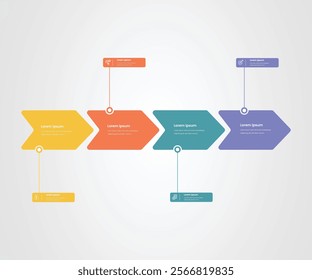 Four Step Infographic element design Vector template for presentation. process diagram and presentations step, workflow layout, banner, flow chart, info graphic vector illustration.