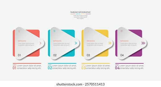  Four Step Infographic element design Vector template for presentation.