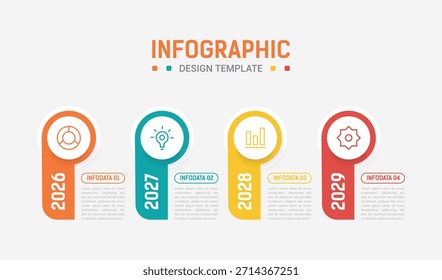 Modelo de vetor para apresentação. diagrama de processo e apresentações etapa, layout de fluxo de trabalho, banner, fluxograma, ilustração de vetor gráfico info.
