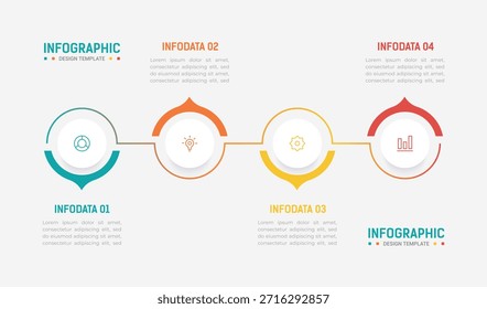 Cuatro pasos Infografía elemento diseño Vector Plantilla para la presentación. diagrama de proceso y presentaciones paso, diseño de flujo de trabajo, Anuncio, diagrama de flujo, Ilustración vectorial gráfica de información