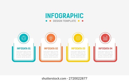 Four Step Infographic element design Vector template for presentation. process diagram and presentations step, workflow layout, banner, flow chart, info graphic vector illustration.