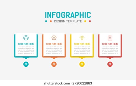 Cuatro Paso Infografía elemento diseño Vector Plantilla para presentación. diagrama de proceso y presentaciones paso, flujo de trabajo, Anuncio, diagrama de flujo, Ilustración vectorial gráfica de información.