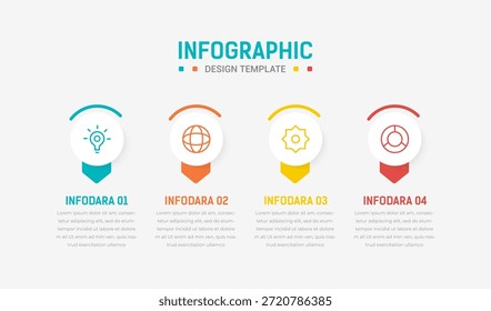Modelo de vetor para apresentação. diagrama de processo e apresentações etapa, layout de fluxo de trabalho, banner, fluxograma, ilustração de vetor gráfico de informações