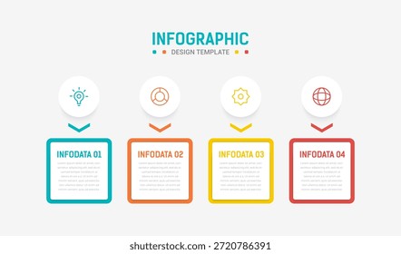 Modelo de vetor para apresentação. diagrama de processo e apresentações etapa, layout de fluxo de trabalho, banner, fluxograma, ilustração de vetor gráfico de informações