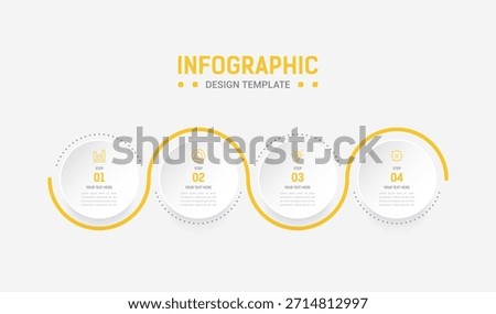 Four Step Infographic element design Vector template for presentation. process diagram and presentations step, workflow layout, banner, flow chart, info graphic vector illustration.
