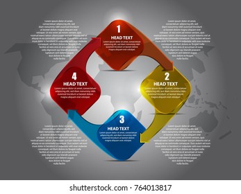 Four step infographic and square