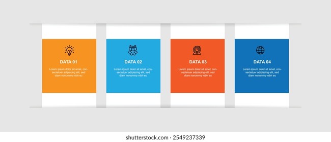 Four step infographic template vector with icons can be used for workflow, business information and presentation 