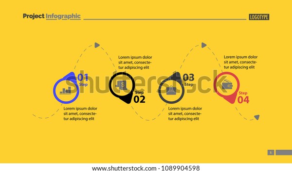 Four Step Process Chart Slide Template Stock Vector Royalty Free 1089904598 Shutterstock 2171