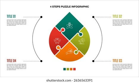 Four Step Puzzle Infographic Template Visualizing Processes and Strategies. Infographic for presentation business. vector eps 