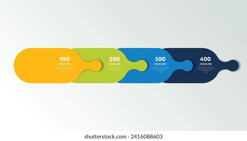 Four step template for presentation. 4 steps options, elements, infographic.