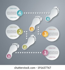 Four steps 3D infographic template for timeline and path elements chart.