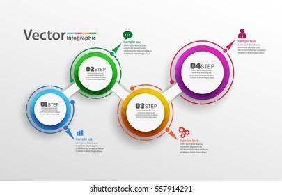 Four steps abstract infographics  number options template. Can be used for workflow layout, diagram, business step options, banner, web design. Vector eps 10