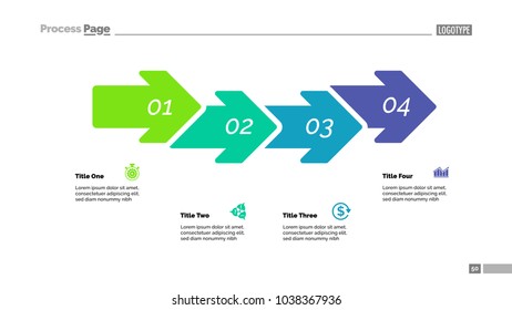 Four steps arrow chart. Process diagram, timeline, slide template. Creative concept for infographics, presentation, project, report. Can be used for topics like business, management, analysis