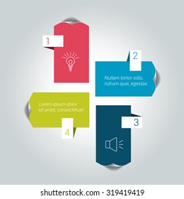 Four steps arrow scheme, chart, diagram, module.