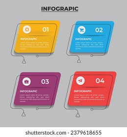 Cuatro pasos del archivo Infographics del negocio, concepto de negocio con 4 opciones de números.  
