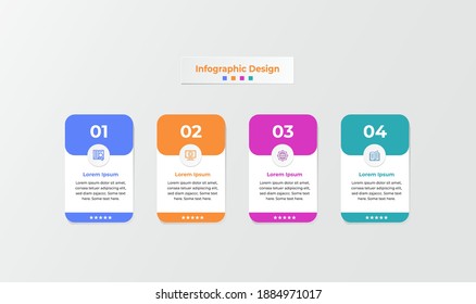 Four steps business infographics template Free Vector