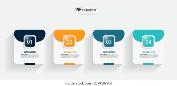 Four steps business infographics template vector.