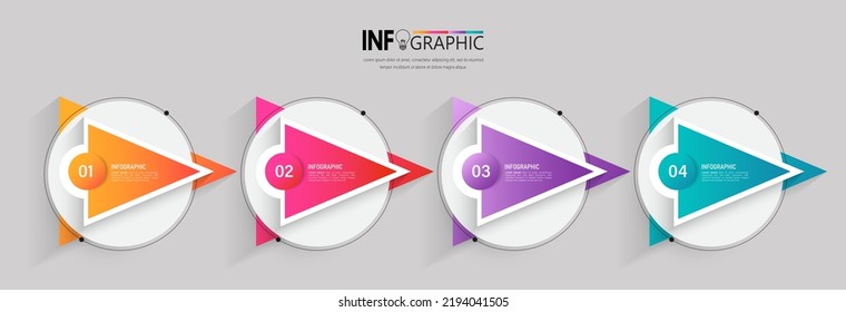 Four steps business infographics template vector.