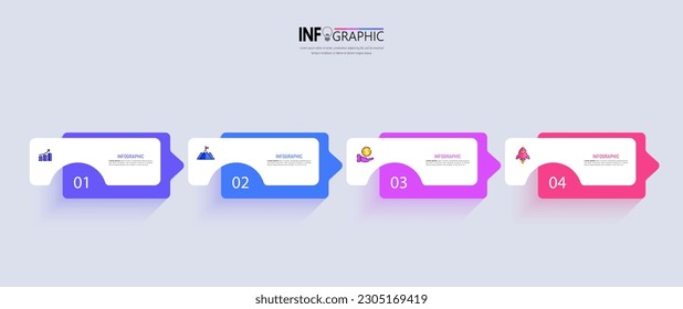 Four steps business infographics template