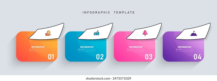 Four steps business infographics template vector illustration for presentation.